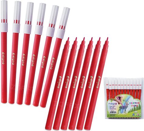 Colortime Colouring Pencils Lead 3 Mm L 17 Cm Red Basic 12pcs