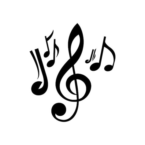 Silueta De Notas Musicais S Mbolo Do Logotipo Cor Preta Apenas Vetor