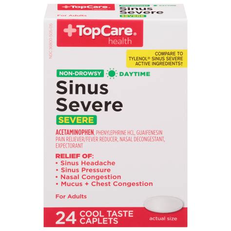 Topcare Sinus Severe Daytime Non Drowsy Acetaminophen Pain Reliever