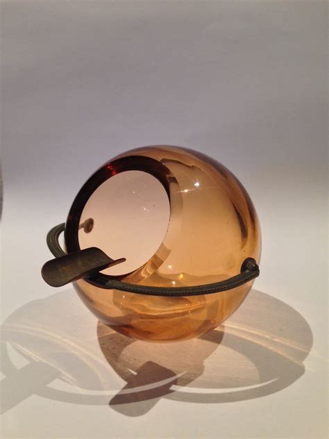 Mid Century Spherical Amber Glass Ashtray Collectors Weekly