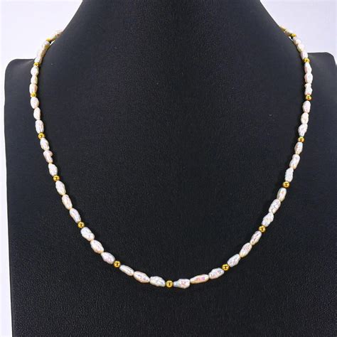 14K Yellow Gold Freshwater Rice Pearls Ball Beaded St Gem