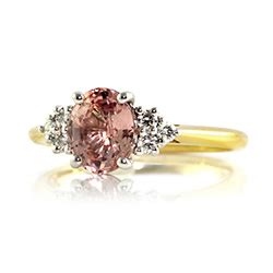 Pear Padparadscha Sapphire Halo Diamond Ring Bentley De Lisle