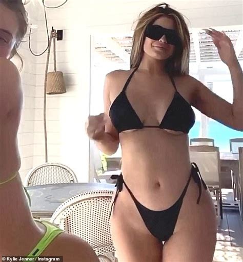 Kylie Jenner Puts Her Curves On Display In Tiny Black Bikini As She