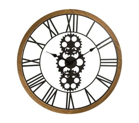 Grande Pendule Murale En Bois Et M Tal Industriel D Cm Horloge