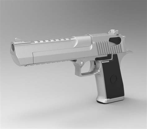 Deagle Silver Gun 3d Model Cgtrader