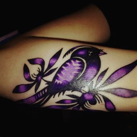 Purple Bayside bird tattoo | Purple tattoos, Picture tattoos, Pretty tattoos