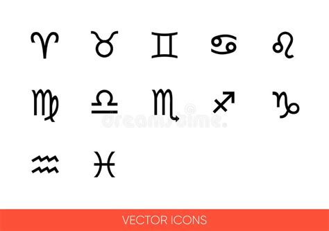 Zodiac Signs Icon Set Of Black And White Types Isolated Vector Sign