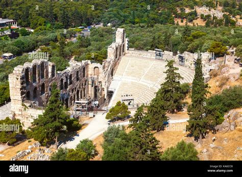 Odeon Of Herodes Atticus In Acropolis Of Athens Stock Photo Alamy