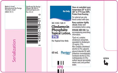 Rx Item Clindamycin 1 Lotion 60ml By Perrigo Co Gen Cleocin