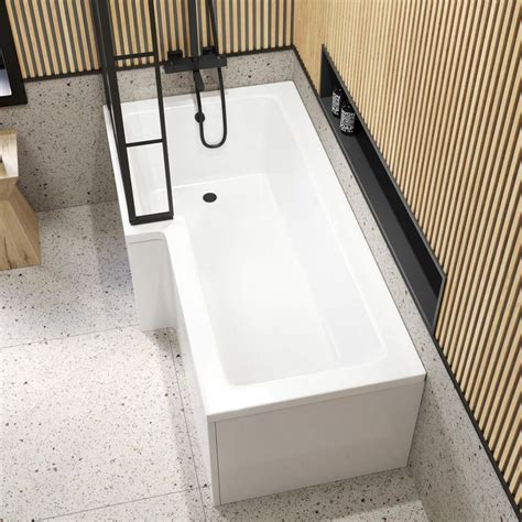 L Shaped Shower Bath Mm Crittall Bath Screen Left Handed