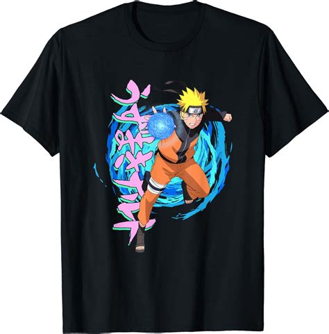 Naruto Shippuden Blue Spirals T Shirt Clothing Shoes