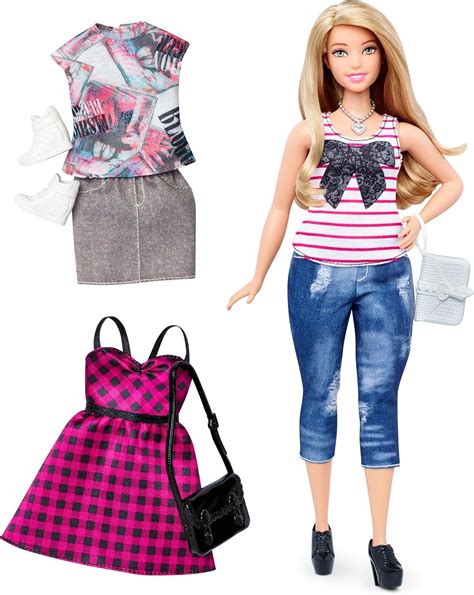 Barbie Fashionista Curvy Blonde Doll With 2 Additional Outfits Toys And Games