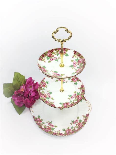 Royal Standard Olde English Garden 3 Tier English Tea Serving Tray