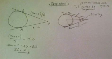 1 Calcula El Valor De X Si A Y B Son Puntos De Tangencia A 12 B 20