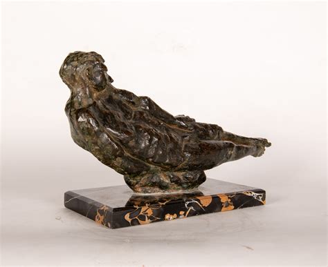 Reclining Bronze Male Nude On Marble Base Inventory WOLFS Fine Paintings And Sculpture