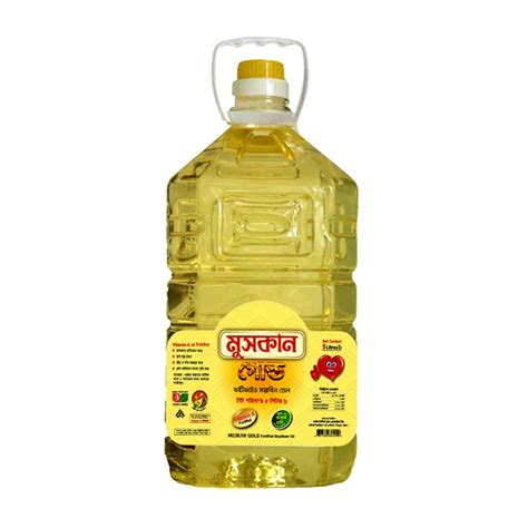 Muskan Gold Fortified Soyabean Oil 5ltr নঙর