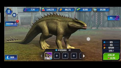 HYBRID OSTAFRIKASAURUS MAX LVL JURASSIC WORLD THE GAME YouTube