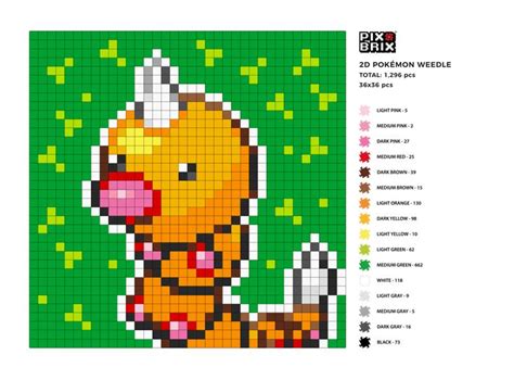 Pok Mon Weedle D Pix Brix Pixel Art Pixel Art Pokemon Pixel Art