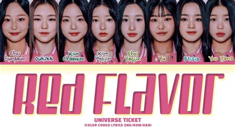 Universe Ticket Red Flavor By Red Velvet Lyrics Color Coded Lyrics Youtube