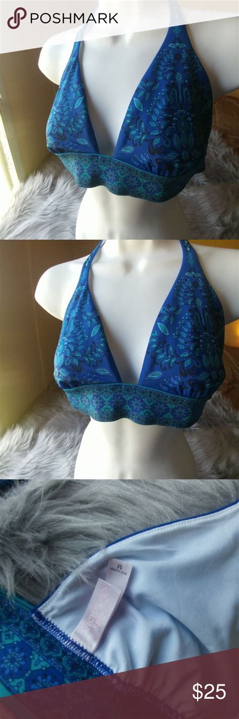 Victoria S Secret Blue Paisley Halter Bikini Top M Victoria Secret