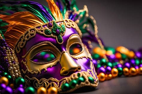 Premium Photo Mardi Gras Carnival Celebration Mask Close Up Photography