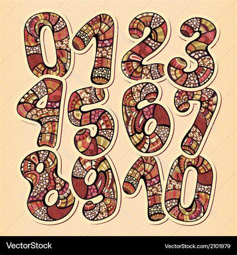 Decorative numbers Royalty Free Vector Image - VectorStock