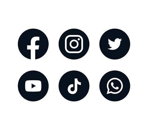 Social Media Icons Set And Popular Social Applications Modern Logos