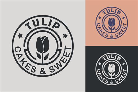 Tulip Flower Rose Logo Cakes And Sweets Logo Floral 10597424 Vector Art