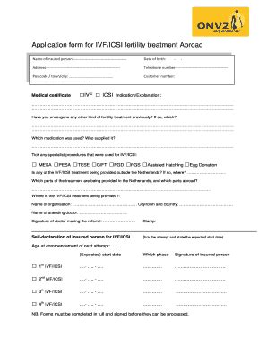 Ivf Application Form Fill Online Printable Fillable Blank Pdffiller