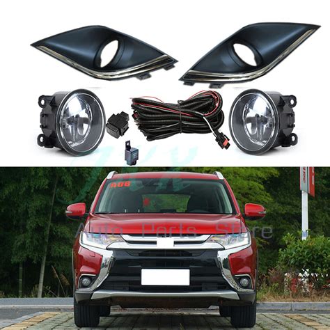 Bumper Fog Lamp Light W Wiring Switch Kit For Mitsubishi Outlander