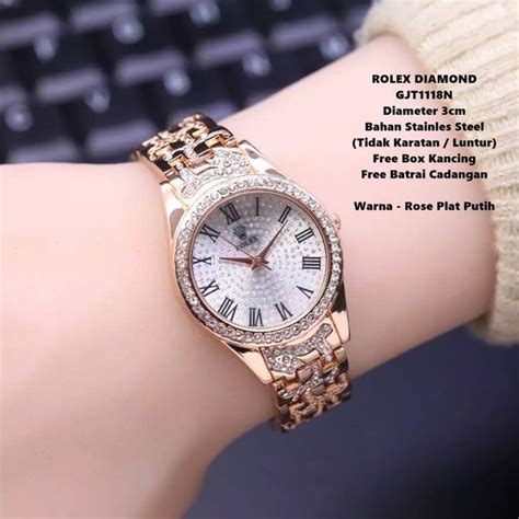 Jual Jam Tangan Wanita Rolex Diamond Rantai Swiss Army Seiko Alba Di