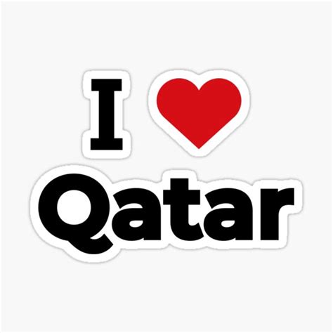 I Love Qatar Sticker For Sale By Moyanana Redbubble