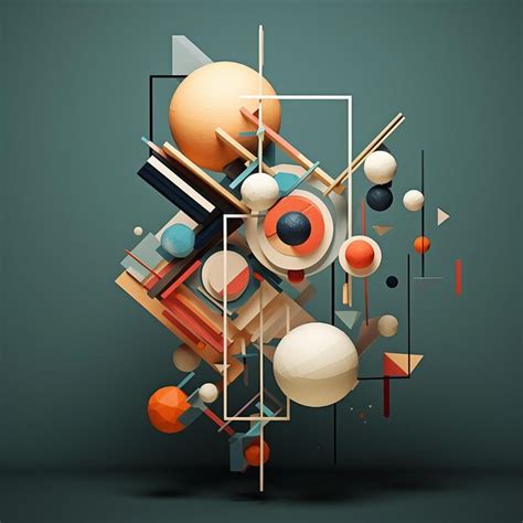 Premium Photo | Abstract art made from 3d geometric shapes