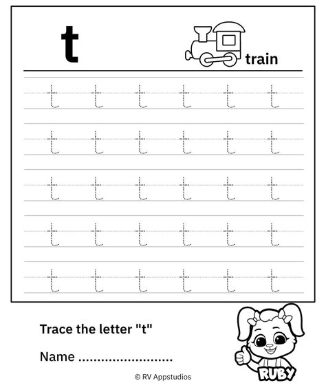 Free Letter T Tracing Worksheet Letter Tracing Worksheets