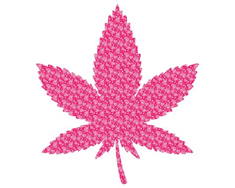 Weed Leaf SVG Stoner PNG Pink Pot Leaf With Hearts Clip Art Files for ...