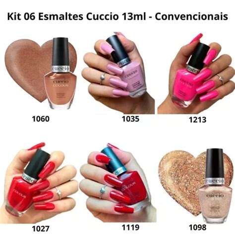 Kit 06 Esmaltes Cuccio Colour 13ml Convencionais Kit 03