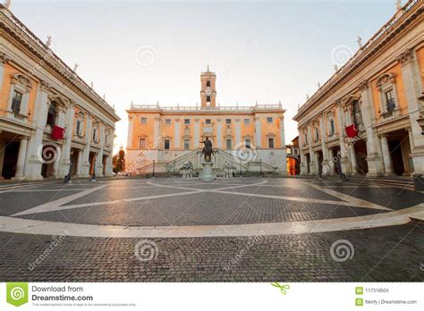 Campidoglio Square In Rome Italy Stock Photo Image Of Marcus Piazza