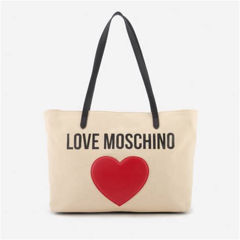 Love Moschino Womens Heart Logo Tote Bag White