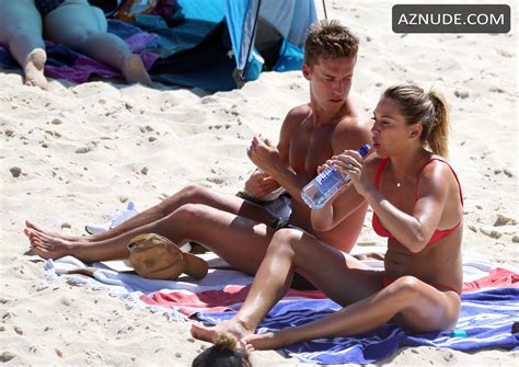 Lisa Clark Sexy In A Red Bikini At Tamarama Beach In Sydney Aznude