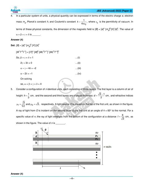 Jee Advanced Question Paper 2022 Physics Paper 2 With Solutions