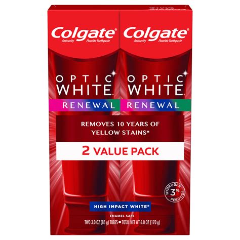 Colgate Optic White Renewal Whitening Toothpaste High Impact White 3