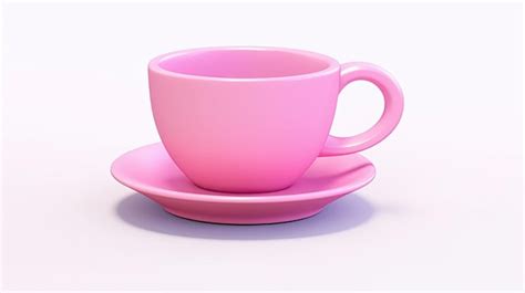 Premium Photo A Pink Cup And Saucer With A Pink Cup On It