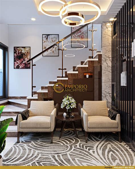 Desain Foyer Rumah Klasik Modern 2 Lantai Ibu Fifi Di Jakarta