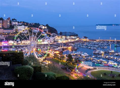 Torquay Harbour By Night Stock Photo - Alamy