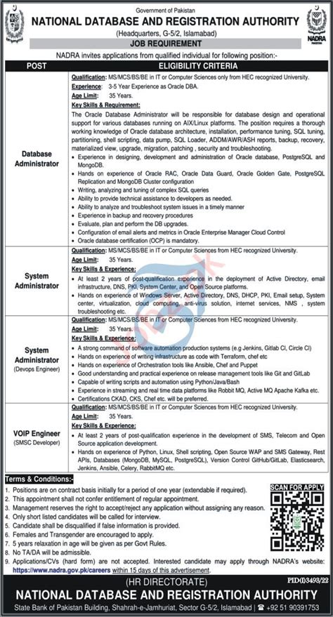 Nadra Islamabad Jobs 2022 2024 Job Advertisement Pakistan