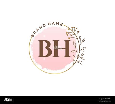 BH Feminine Logo Usable For Nature Salon Spa Cosmetic And Beauty