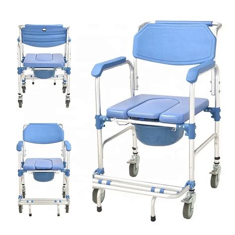 Bathroom Safety Hospital Folding Walker Commode Chair Potty Adult