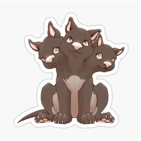 "Cute cerberus puppy" Sticker by Tunnelfrog | Redbubble