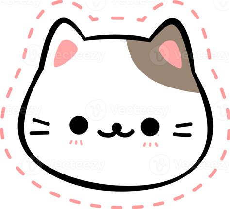 Cute Kitty Cat Head Cartoon Element 9973922 Png