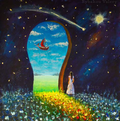 Valery Rybakow - Original painting I believe in miracles. Acrylic ...